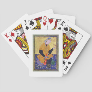 Porträt von Hamida Banu Begum, ein Siegel haltend, Spielkarten