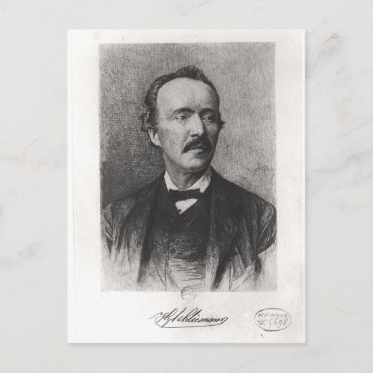 Porträt von Heinrich Schliemann Postkarte (Vorderseite)