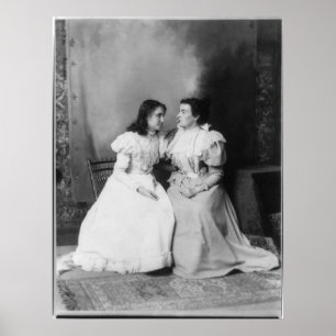 Porträt von Helen Keller und von Anne Sullivan Poster