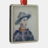 Porträt von Herzog Rene-I von Anjou Silbernes Ornament (Rechts)