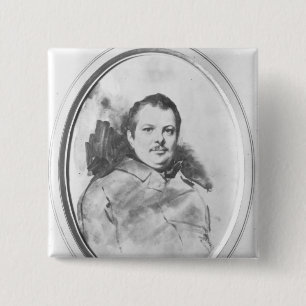 Porträt von Honore de Balzac c.1820 Button