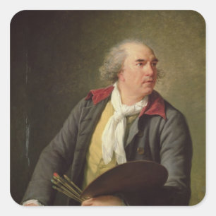 Porträt von Hubert Robert 1788 Quadratischer Aufkleber