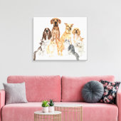 Porträt von Hunden und Katzen Leinwanddruck (Insitu (Wohnzimmer))