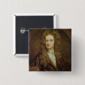 Porträt von Isaac Newton 1702 Button (Vorne & Hinten)