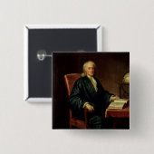 Porträt von Isaac Newton, c.1726 Button (Vorne & Hinten)