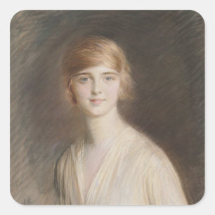 Porträt von Jacqueline Quadratischer Aufkleber