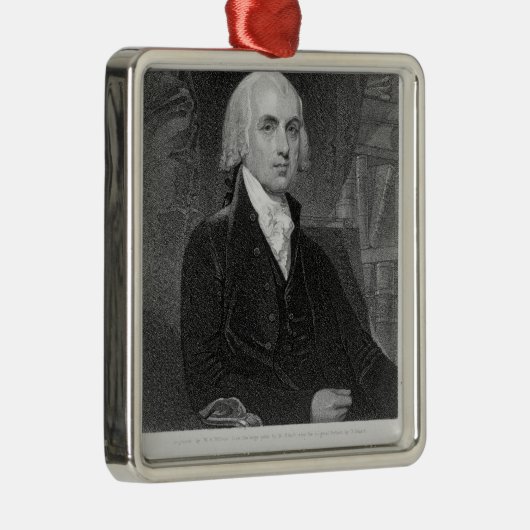 Porträt von James Madison, graviert von William A. Silbernes Ornament (Rechts)