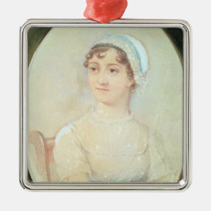 Porträt von Jane Austen Ornament Aus Metall