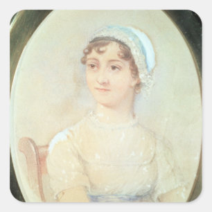 Porträt von Jane Austen Quadratischer Aufkleber
