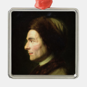 Porträt von Jean-Jacques Rousseau Ornament Aus Metall