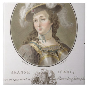 Porträt von Jeanne d'Arc (1412-31), 1787 (gefärbt Fliese