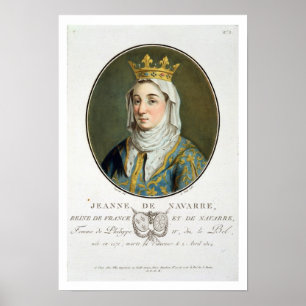 Porträt von Jeanne De Navarra (1271-1304), 1788 (c Poster