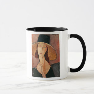 Porträt von Jeanne Hebuterne in einem großen Hut Tasse