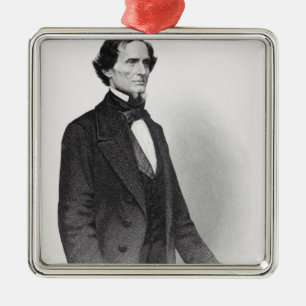 Porträt von Jefferson Davis Silbernes Ornament