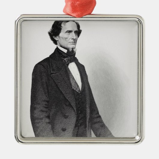 Porträt von Jefferson Davis Silbernes Ornament (Vorne)