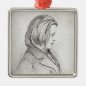 Porträt von Johanes Brahms alterte zwanzig, 1853 Silbernes Ornament (Vorne)