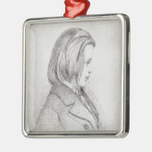 Porträt von Johanes Brahms alterte zwanzig, 1853 Silbernes Ornament (Links)