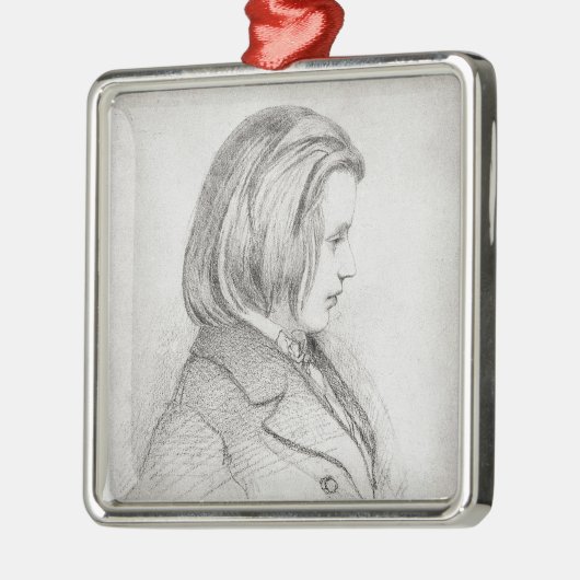 Porträt von Johanes Brahms alterte zwanzig, 1853 Silbernes Ornament (Links)