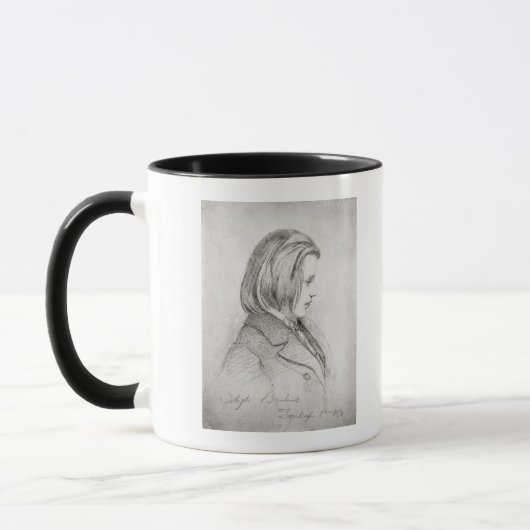 Porträt von Johanes Brahms alterte zwanzig, 1853 Tasse (Links)