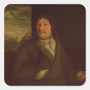 Porträt von Johann Ambrosius Bach, 1685 Quadratischer Aufkleber