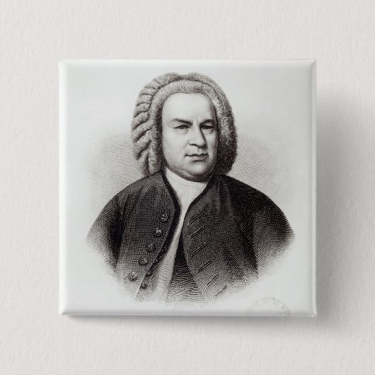Porträt von Johann Sebastian Bach Button (Vorderseite)
