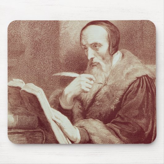 Porträt von Johannes Calvin (1509-1564) (Stich) Mousepad (Vorne)
