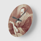 Porträt von Johannes Calvin (1509-1564) (Stich) Runde Wanduhr (Winkel)