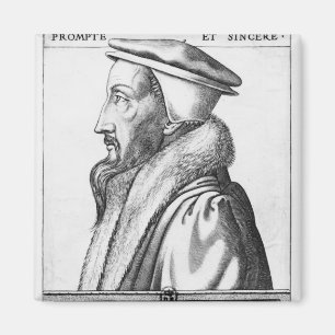 Porträt von Johannes Calvin alterte 53, 1564 Magnet