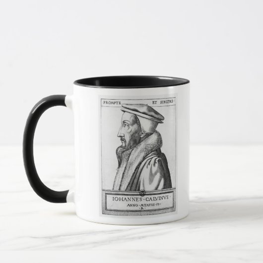Porträt von Johannes Calvin alterte 53, 1564 Tasse (Links)