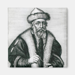 Porträt von Johannes Gutenberg Magnet