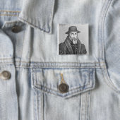 Porträt von John Foxe-Englisch Martyrologist Button (Beispiel)