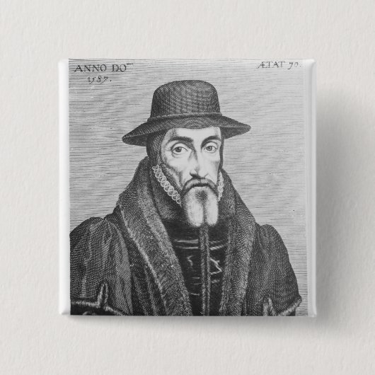 Porträt von John Foxe-Englisch Martyrologist Button (Vorderseite)
