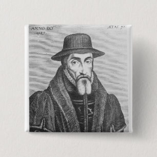 Porträt von John Foxe-Englisch Martyrologist Button