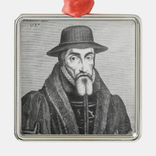 Porträt von John Foxe-Englisch Martyrologist Silbernes Ornament