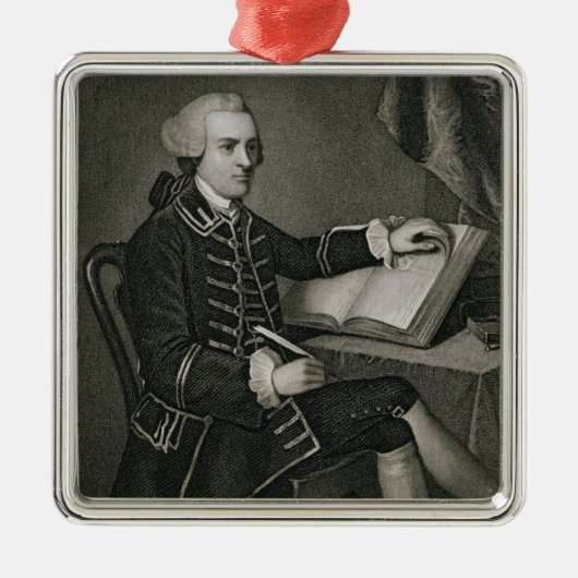 Porträt von John Hancock, graviert von John B. Silbernes Ornament (Vorne)