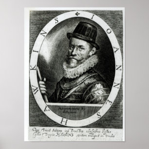 Porträt von John Hawkins Poster