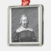 Porträt von John Pym graviert von George Silbernes Ornament (Links)