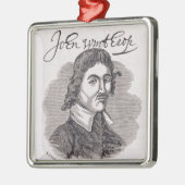Porträt von John Winthrop Silbernes Ornament (Links)