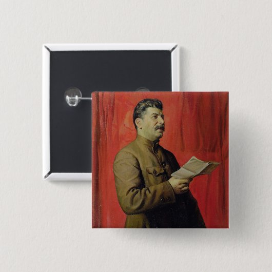 Porträt von Josif Stalin, 1933 Button (Vorne & Hinten)