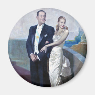Porträt von Juan Domingo Perón und von Eva Duarte Magnet