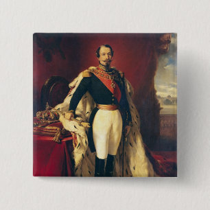 Porträt von Kaiser Napoleon III von Frankreich Button
