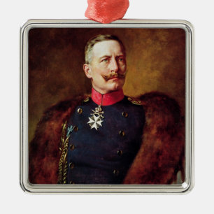 Porträt von Kaiser Wilhelm Ii Ornament Aus Metall