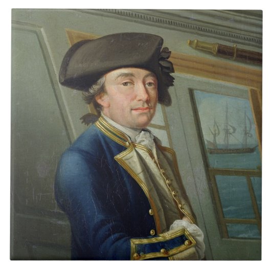 Porträt von Kapitän William Locker (1731-1800) 176 Fliese (Vorderseite)