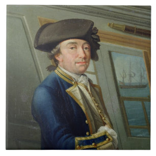 Porträt von Kapitän William Locker (1731-1800) 1 Fliese