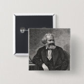 Porträt von Karl Marx 1857 Button (Vorne & Hinten)