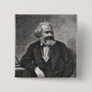 Porträt von Karl Marx 1857 Button