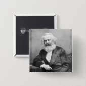 Porträt von Karl Marx Button (Vorne & Hinten)