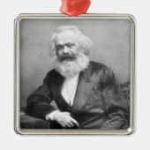 Porträt von Karl Marx Silbernes Ornament (Vorne)