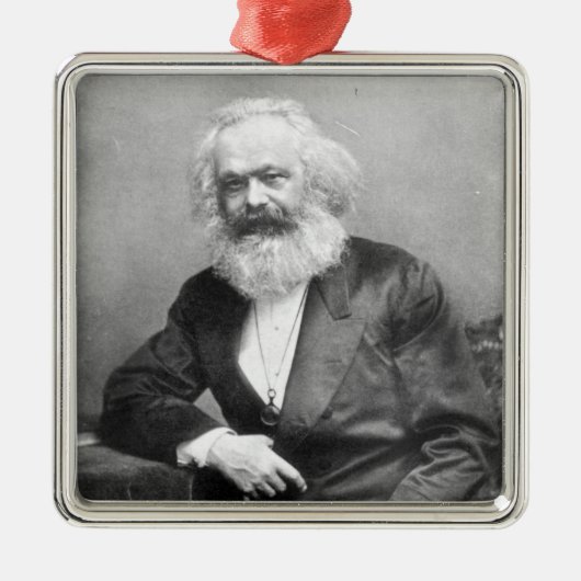 Porträt von Karl Marx Silbernes Ornament (Vorne)