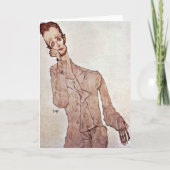 Porträt von Karl Zakovsek durch Egon Schiele Karte (Vorderseite)